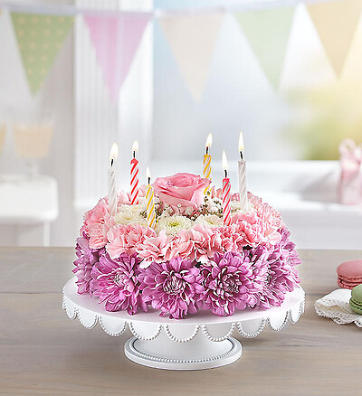 Birthday Wishes Flower Cake Pastel