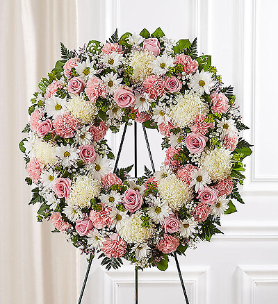 Serene Blessings Standing Wreath- Pink  White